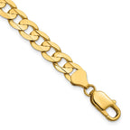 14K 7.5mm Open Concave Curb with Lobster Clasp Bracelet