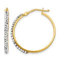 14K Crystals Polished Hoop Earrings