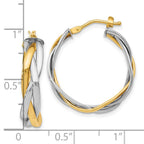 14K with Rhodium Braided Hoop Earrings