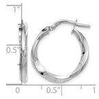 14K White Gold Polished Twisted Hoop Earrings
