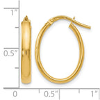 14K Polished Oval Hoop Earrings