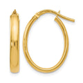 14K Polished Oval Hoop Earrings