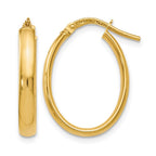 14K Polished Oval Hoop Earrings