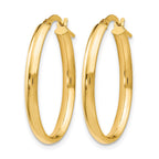 14K Polished Oval Hoop Earrings