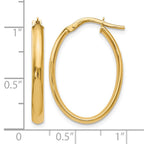 14K Polished Oval Hoop Earrings