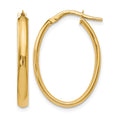 14K Polished Oval Hoop Earrings