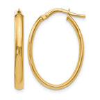 14K Polished Oval Hoop Earrings