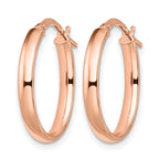 14K Rose Gold Polished Oval Hoop Earrings