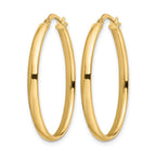 14K Polished Oval Hoop Earrings