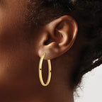 14K Polished Oval Hoop Earrings