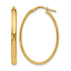 14K Polished Oval Hoop Earrings