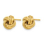 14K Polished D/C Love Knot Post Earrings