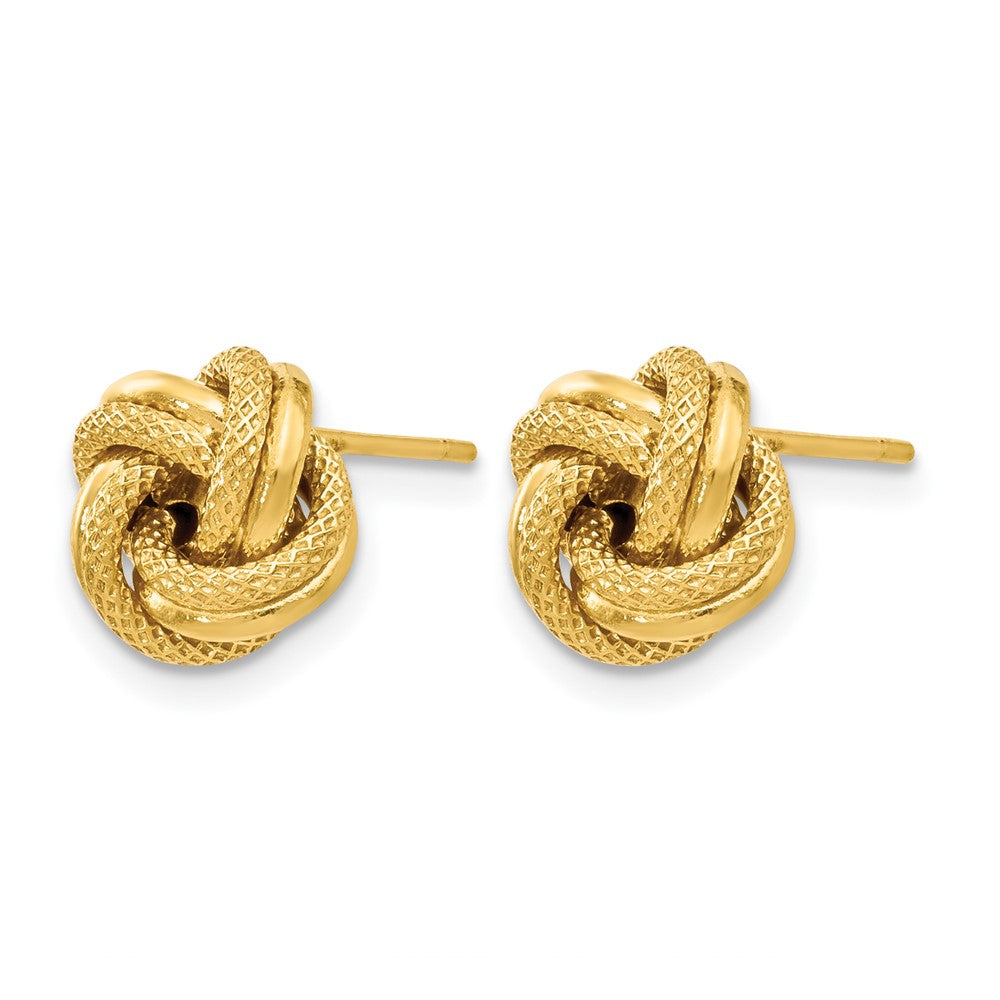14K Polished D/C Love Knot Post Earrings