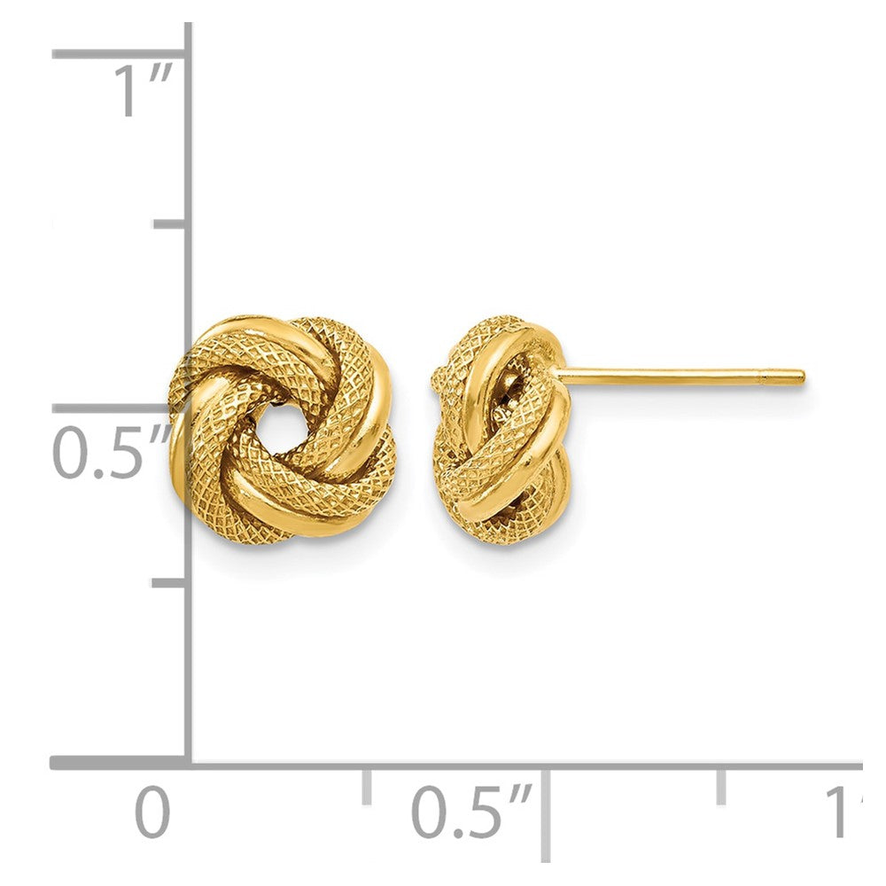 14K Polished D/C Love Knot Post Earrings