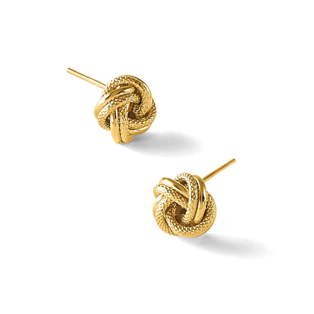 14K Polished D/C Love Knot Post Earrings