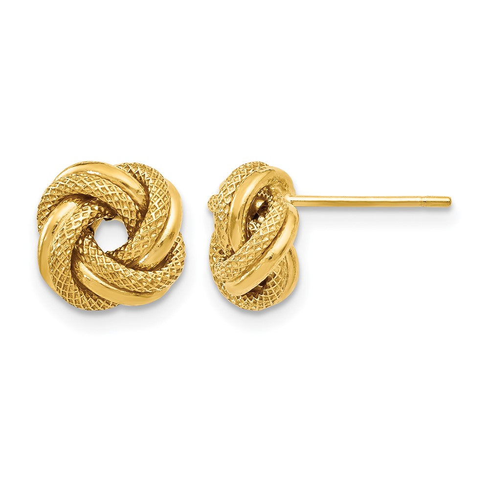 14K Polished D/C Love Knot Post Earrings