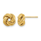 14K Polished D/C Love Knot Post Earrings