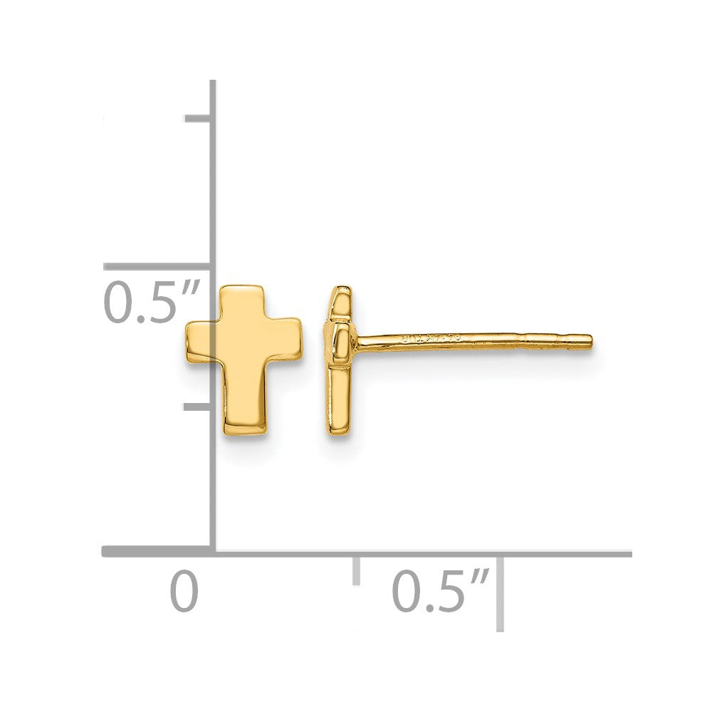 14K Polished Cross Post Earrings