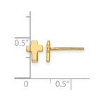 14K Polished Cross Post Earrings