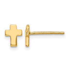 14K Polished Cross Post Earrings