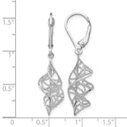 14K White Gold Textured Leverback Earrings