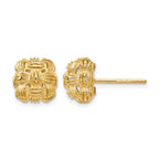 14K D/C Basketweave Post Earrings