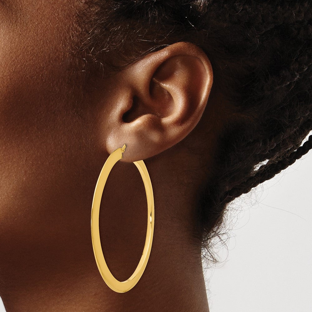 14K Polished Hoop Earrings