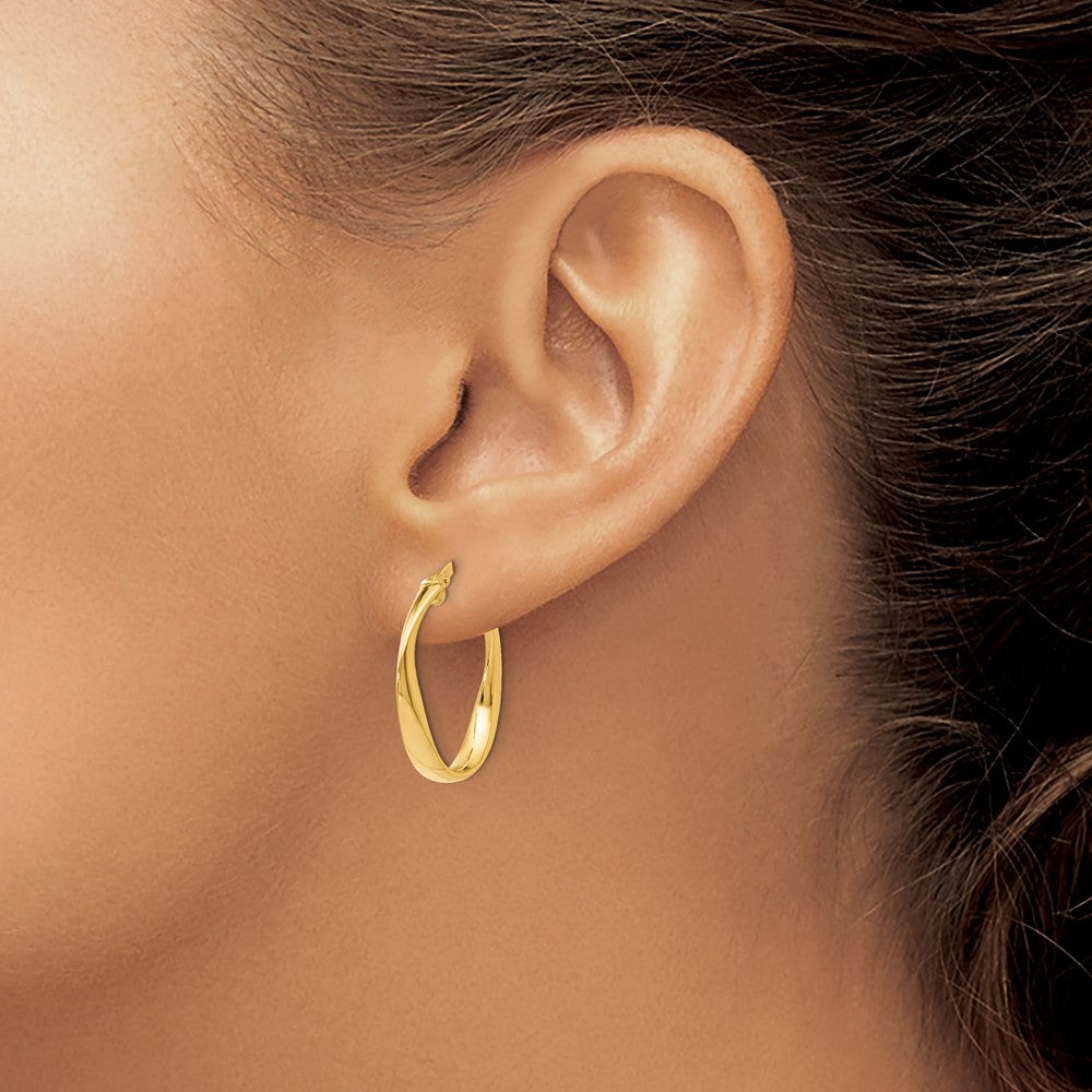 14K Polished Hoop Earrings
