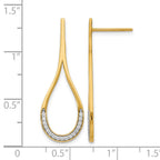 14K CZ Post Dangle Earrings