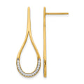 14K CZ Post Dangle Earrings