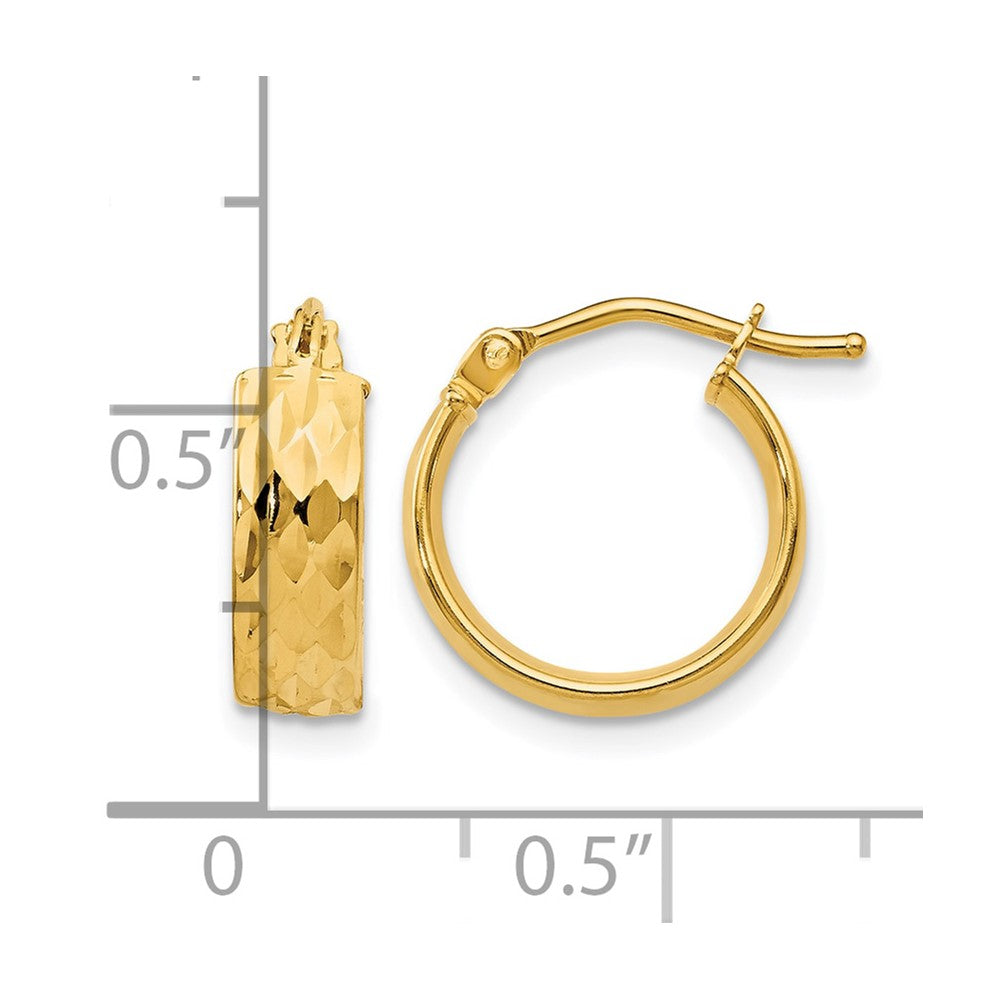 14K Polished and D/C Hoop Earrings