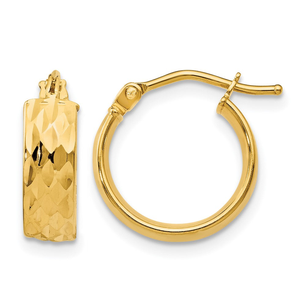 14K Polished and D/C Hoop Earrings
