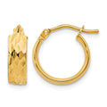 14K Polished and D/C Hoop Earrings