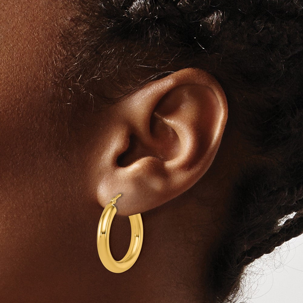 14K Polished Lightweight Hoop Earrings