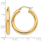 14K Polished Lightweight Hoop Earrings