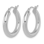 14K White Gold Polished Lightweight Hoop Earrings