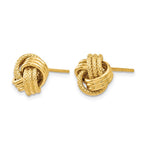 14K Polished Textured Love Knot Earrings