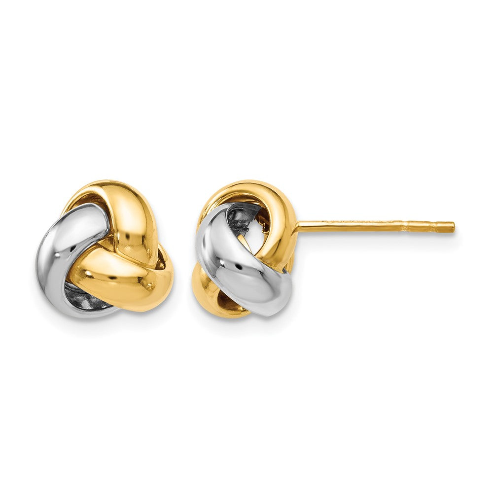14K Two-tone Polished Love Knot Earrings