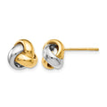 14K Two-tone Polished Love Knot Earrings