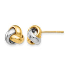 14K Two-tone Polished Love Knot Earrings
