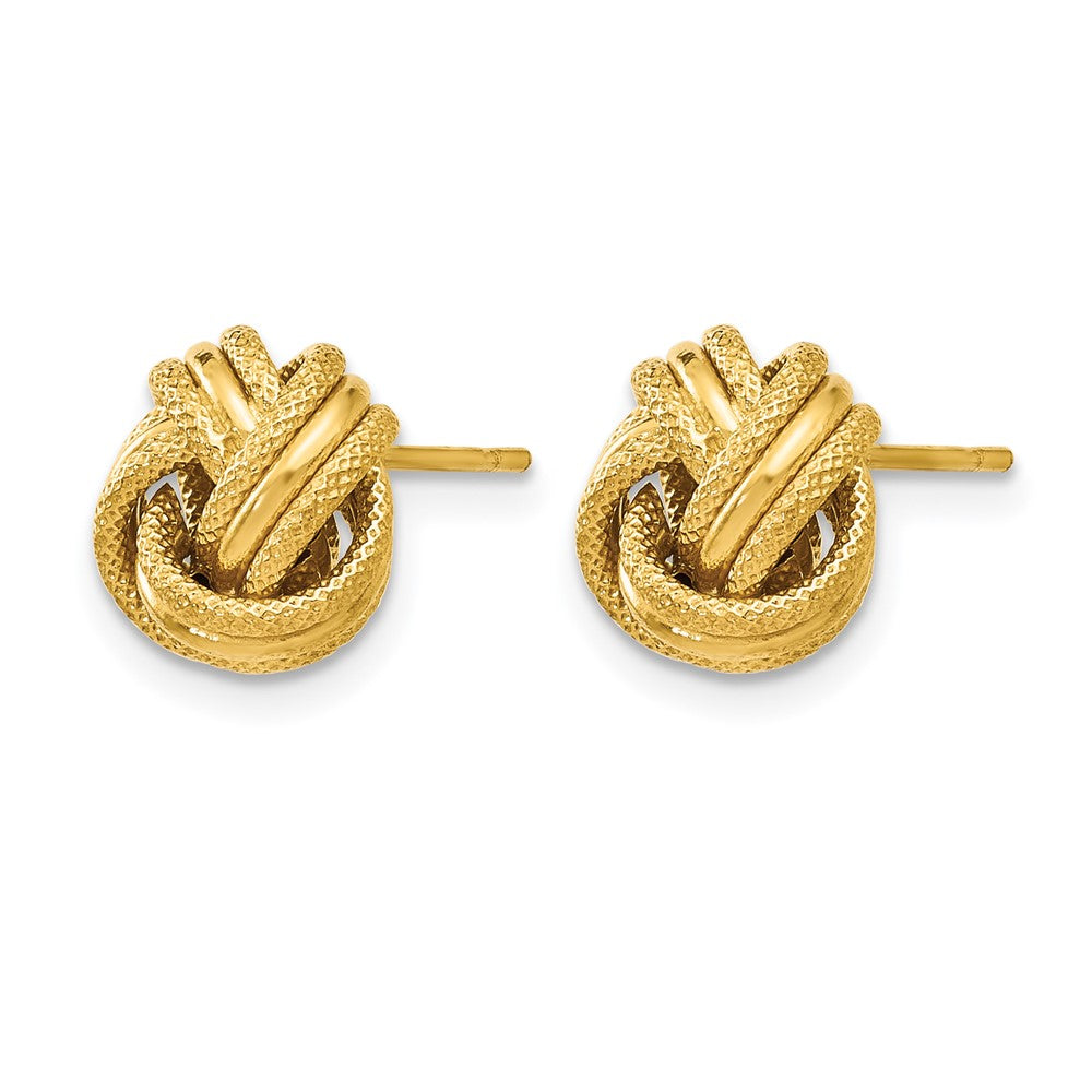 14K Knot Polished D/C Post Earrings