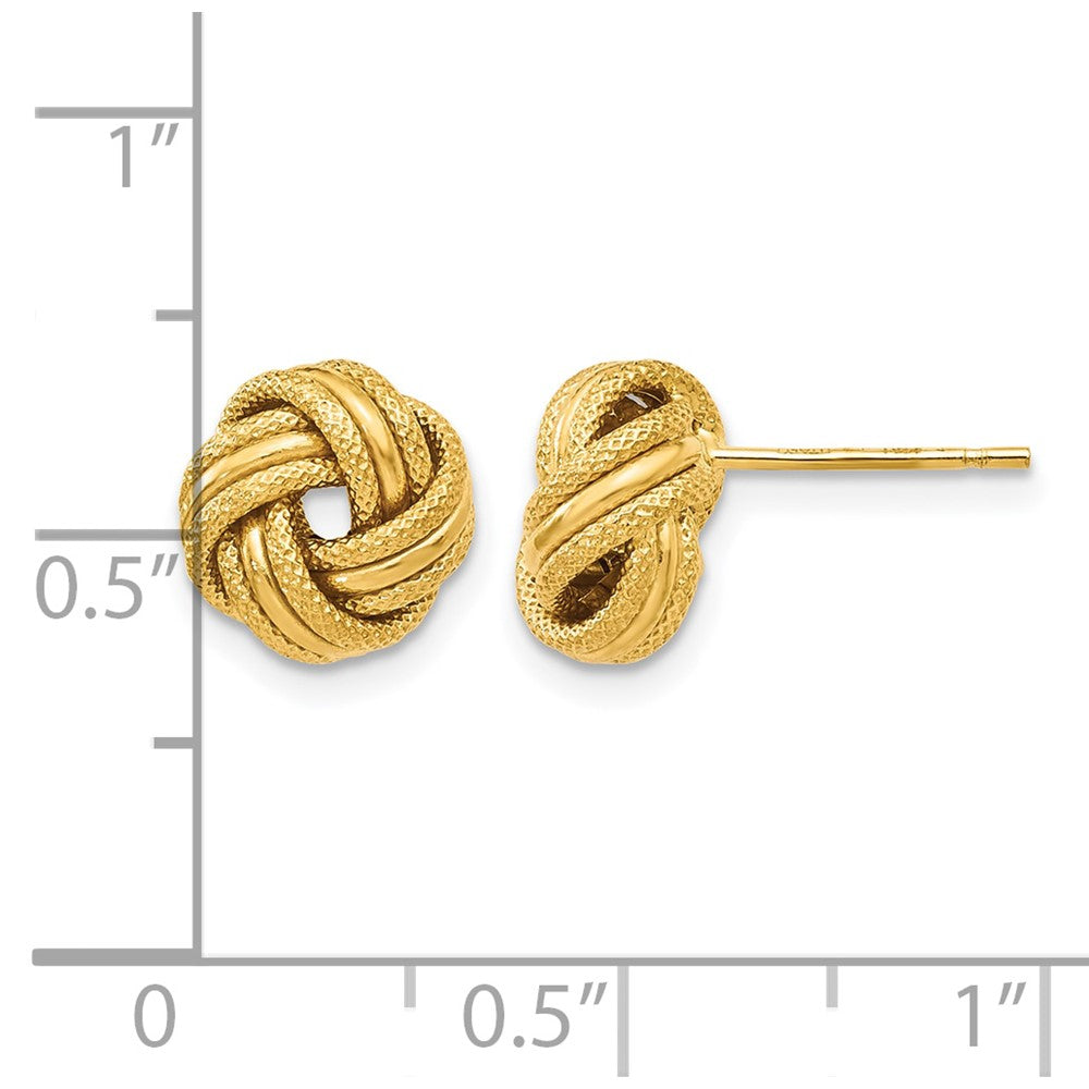 14K Knot Polished D/C Post Earrings