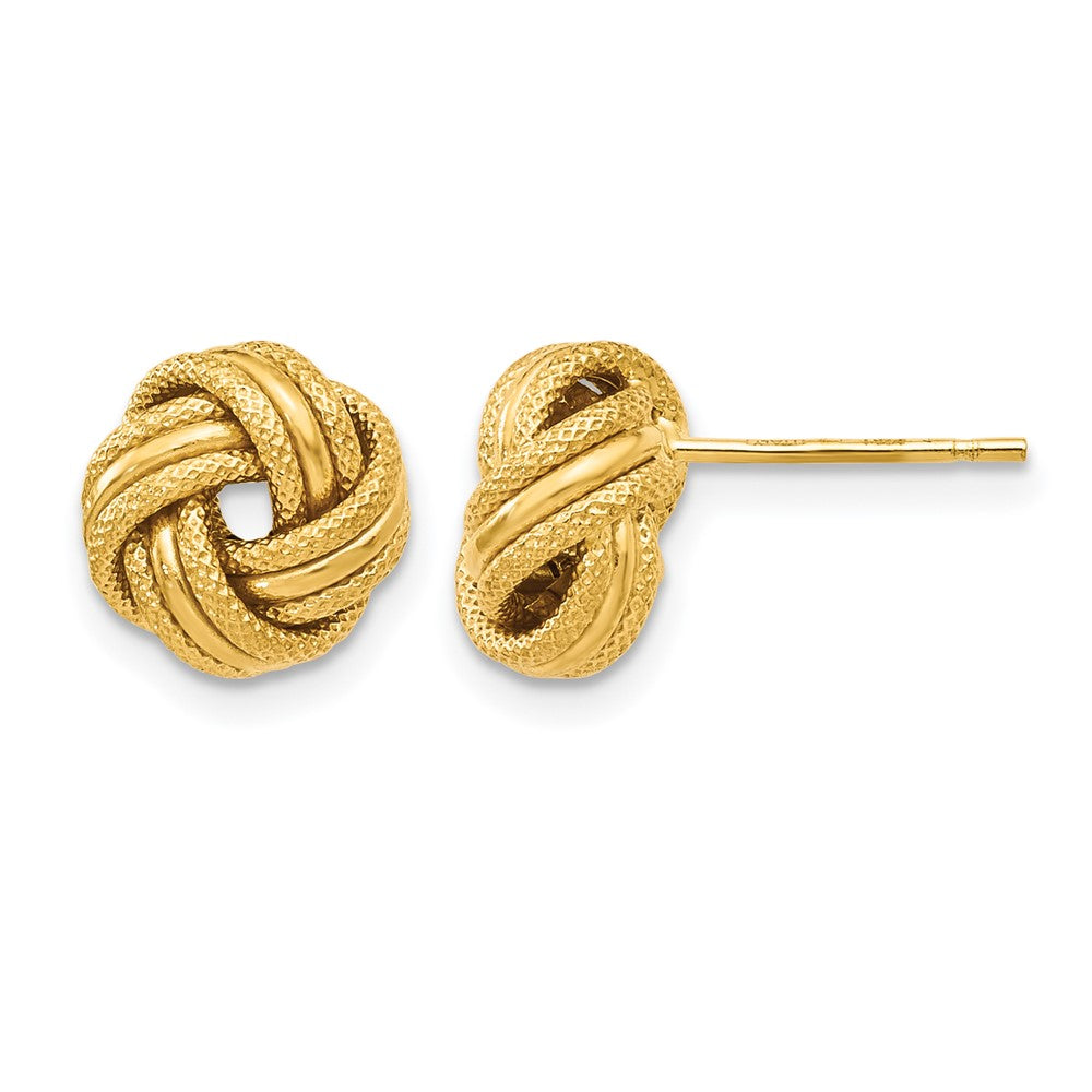 14K Knot Polished D/C Post Earrings