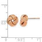14K with Rose Gold Plating Knot Polished D/C Post Earrings