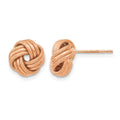 14K with Rose Gold Plating Knot Polished D/C Post Earrings