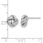 14K with White Rhodium Plating Polished Love Knot Post Earrings