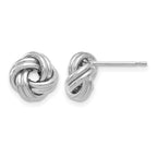 14K with White Rhodium Plating Polished Love Knot Post Earrings