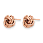 14K w/ Rose Gold Plating Polished Love Knot Post Earrings