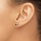 14K w/ Rose Gold Plating Polished Love Knot Post Earrings