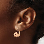 14K & Rose Gold Plated Polished Love Knot Leverback Earrings